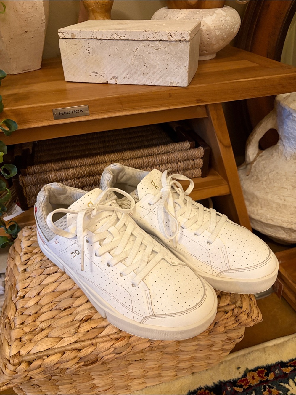 On Running Women's White Sneakers with Blush Heel Accent - Picture 5 of 16